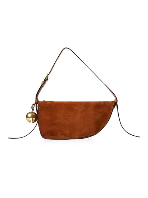 Shop Burberry Small Shield Suede Sling Bag 